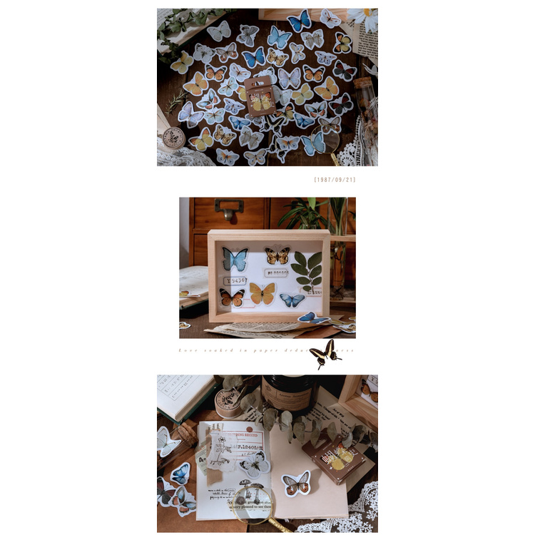 Set 46 miếng dán trang trí hình bướm dễ thương