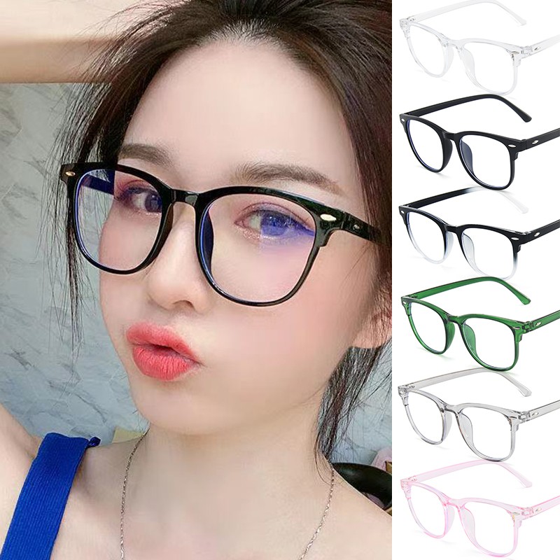 Mắt kính gọng nhựa trong suốt chống ánh sáng xanh thời trang mới 2020 cho nam và nữ