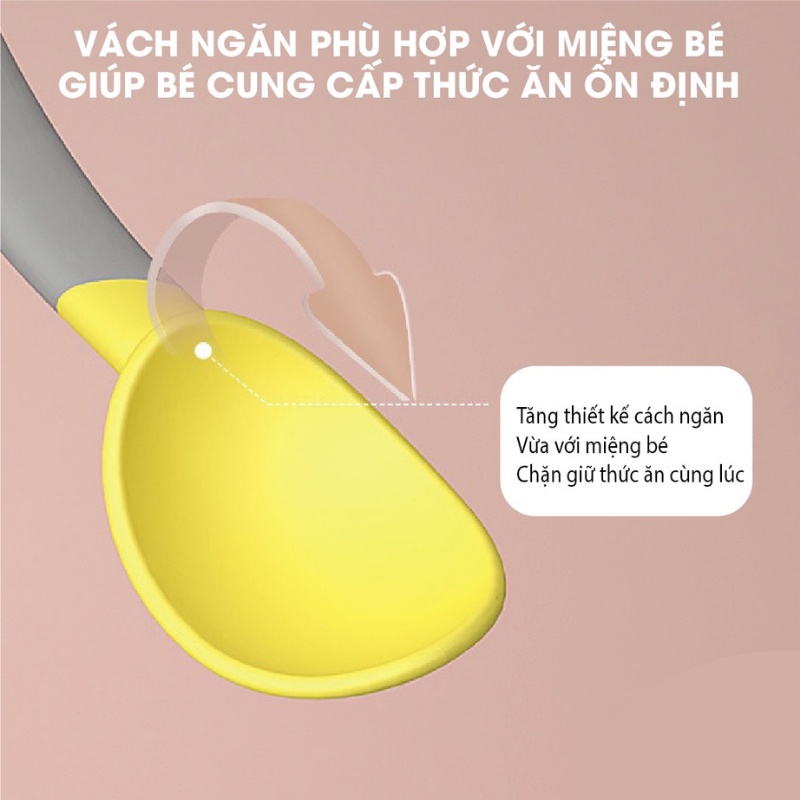 Bộ Thìa Dĩa Muỗng Ăn Dặm Bẻ Cong MISUTA Chính Hãng Cho Bé Tập Xúc Chất Liệu Silicone Cao Cấp