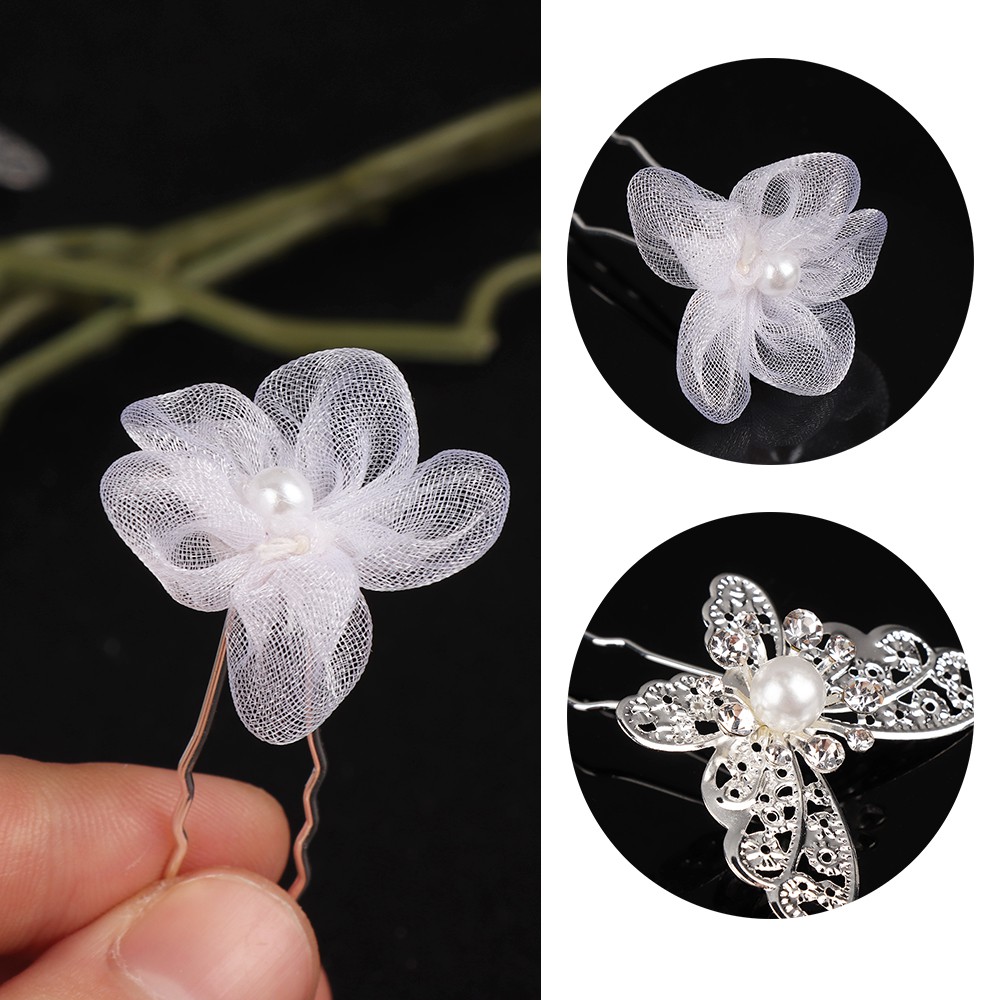 Trâm Cài Áo Hình Hoa Và Bướm Đính Ngọc Trai Giả Thời Trang