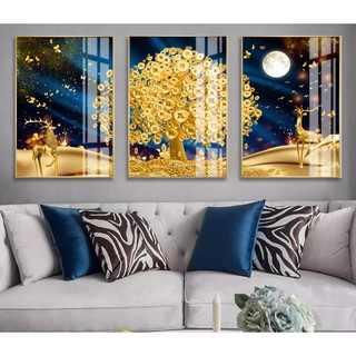 BÔ TRANH CANVAS GHÉP BỘ TREO TƯỜNG HIỆN ĐẠI VTC CÂY KIM TIỀN VÀ TUẦN LỘC MĂN MẮN VIP OP_18697375