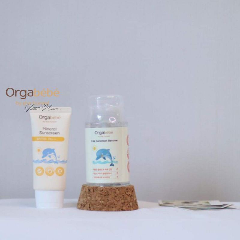 KEM CHỐNG NẮNG VÀ NƯỚC LÀM SẠCH HỮU CƠ ORGABEBE HÀN QUỐC CHO BÉ TỪ SƠ SINH