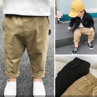 Quần dài ống thẳng lưng thun phong cách thời trang cho bé trai