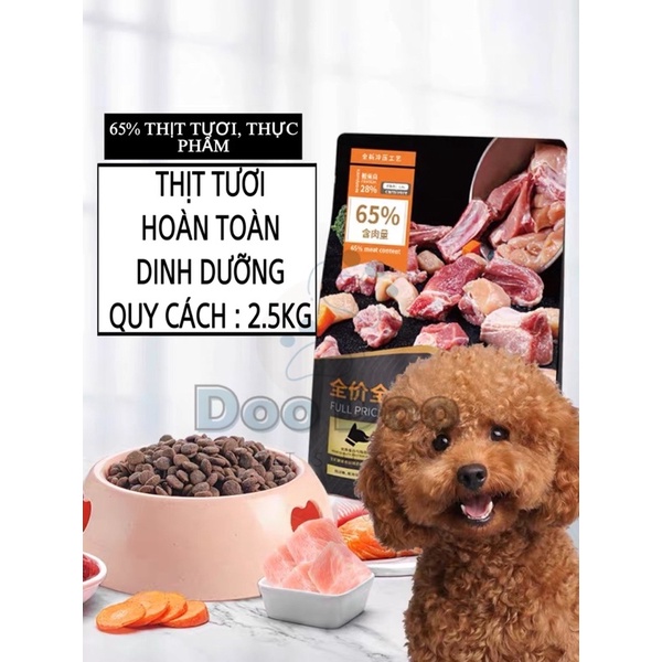 Hạt thức ăn cho chó JIALUN với 65% hàm lượng thịt và thực phẩm