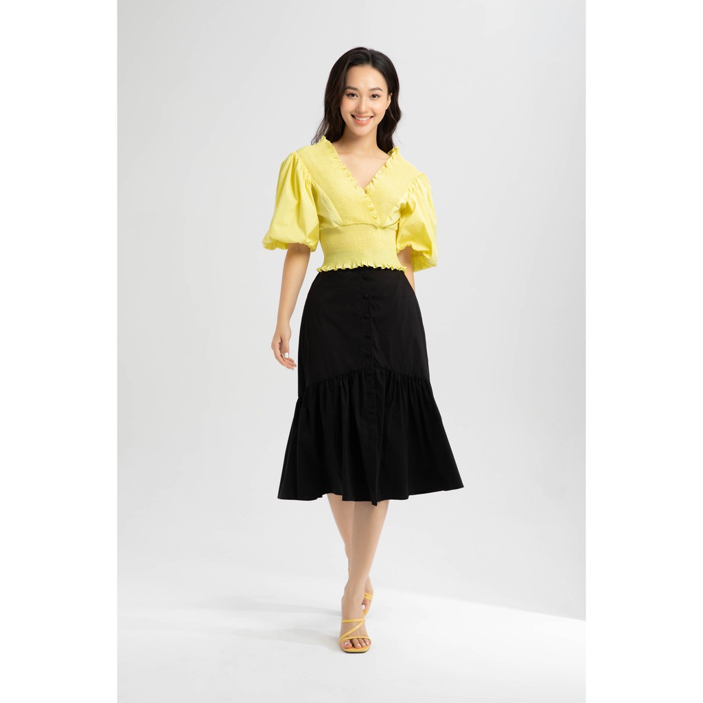 Áo croptop tay bồng nữ IVY moda MS 16B8137