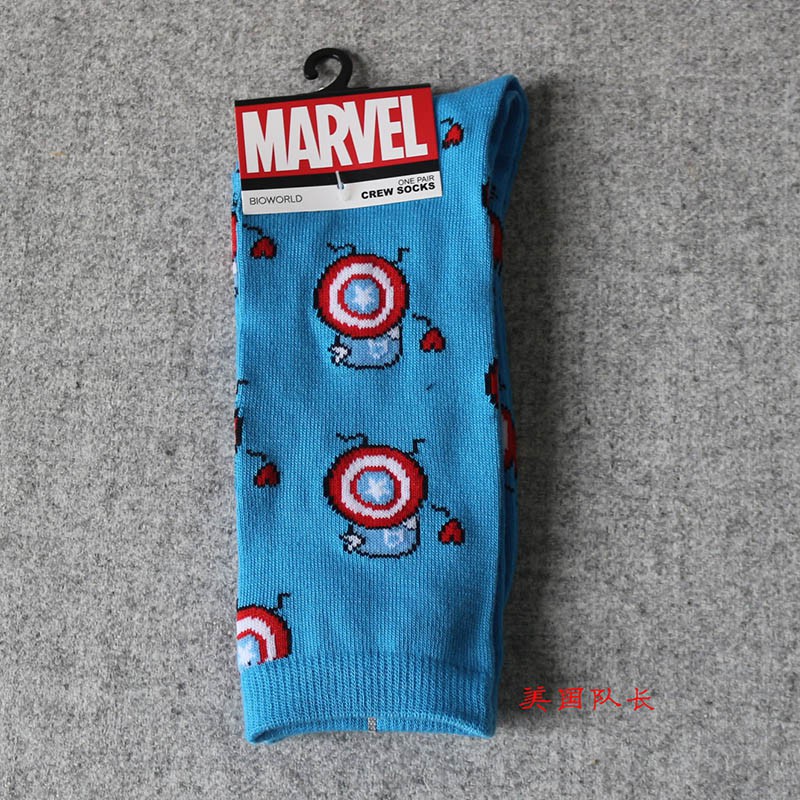Tất cổ cao qua đầu gối in họa tiết siêu anh hùng Iron Man Captain America giữ ấm chống trượt