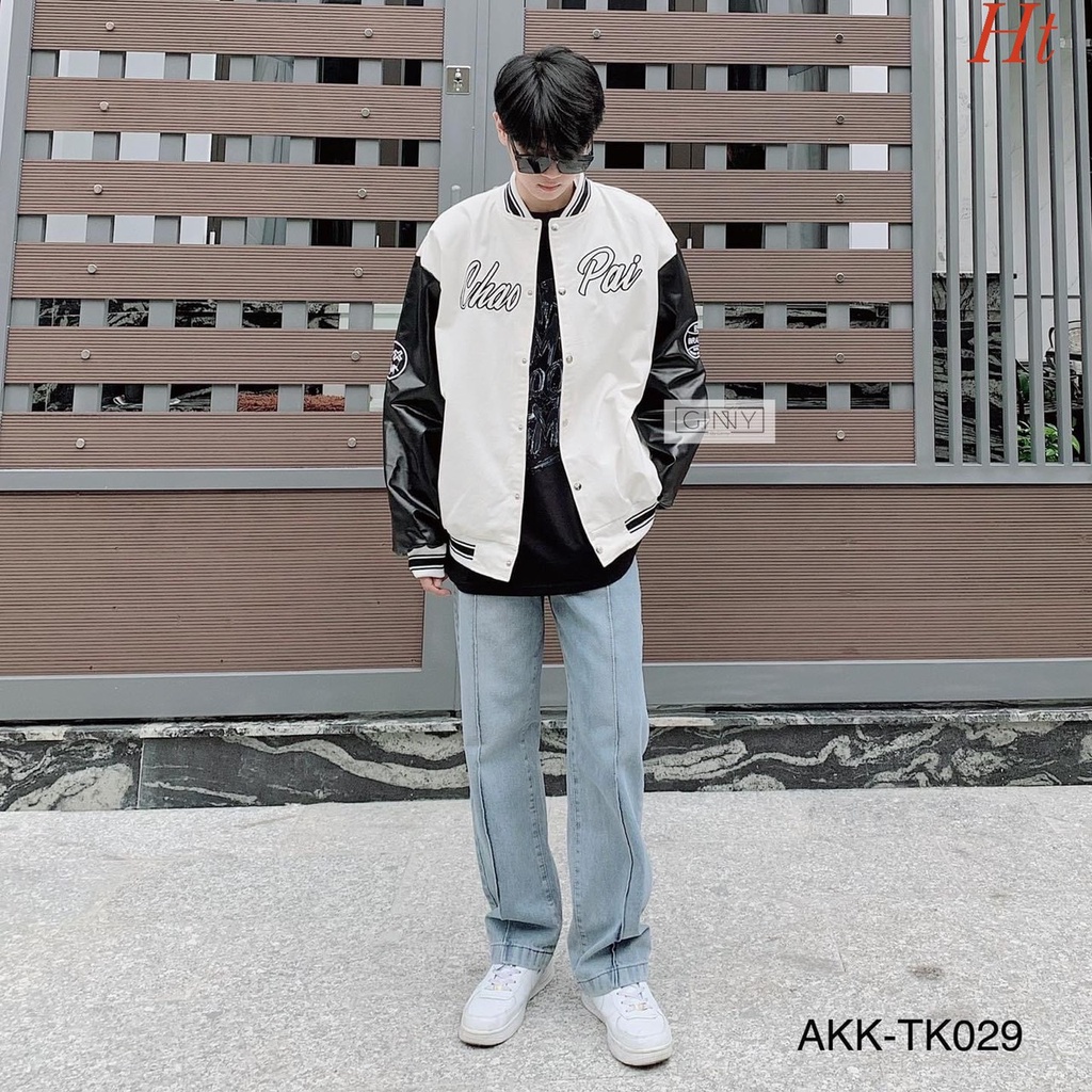 Áo Khoác  Bomber  gió phối Chaopai. Áo khoác Nam Nữ Đử size siêu hót