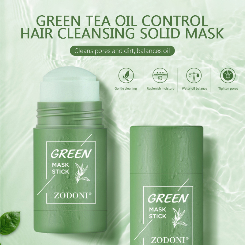 【Ready Stock】 Green Tea eggplant oil Mask, clean the mud film Purifying Clay Stick Mask Oil Control Anti-Acne Remove Blackheads 【queen2019】