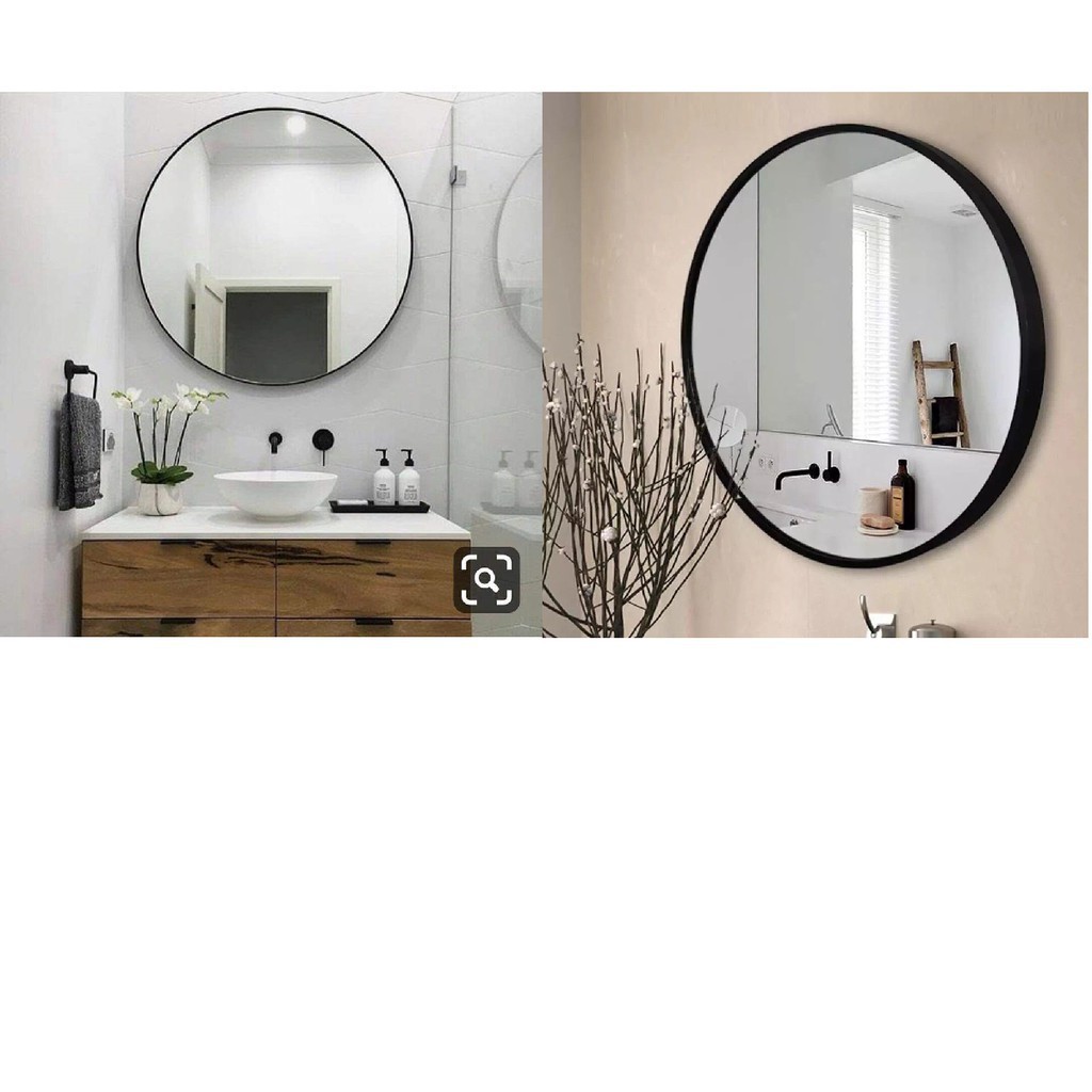 Gương treo tường tròn đèn led phòng ngủ, nhà tắm, nhà khách - Liki Decor D40 D50 D60 LK05