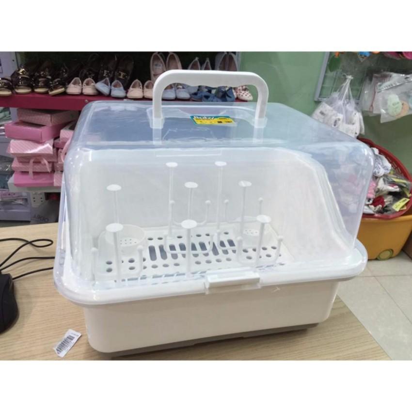 Giá Úp Bình Sữa Có Nắp Đậy, có que cắm cố khay thoát nước - Thingkids