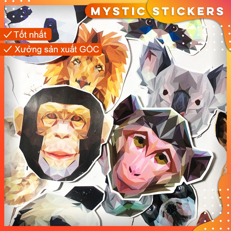 [LOW POLY] 33 Sticker chống nước/ dán laptop vali xe mũ bảo hiểm nhà cửa ...