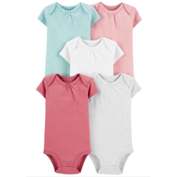 Set 5 chiếc body chip cho bé vải cotton 100%, bodysuit ngắn tay cho bé trai, bé gái, bodysuit cho bé hàng xuất dư xịn