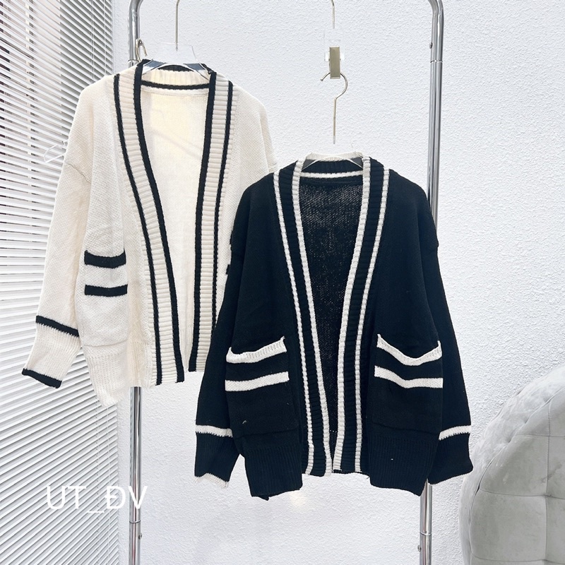 Áo cadigan len Quảng Châu viền cạnh - Hàng L1