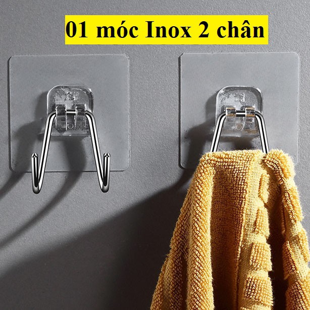 01 Móc treo Inox dán tường tiện lợi - Móc treo 2 chân