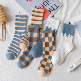🧦🧦🧦SET 5 đôi Tất ulzzang cao cổ kẻ ô phong cách valentine ngọt ngào