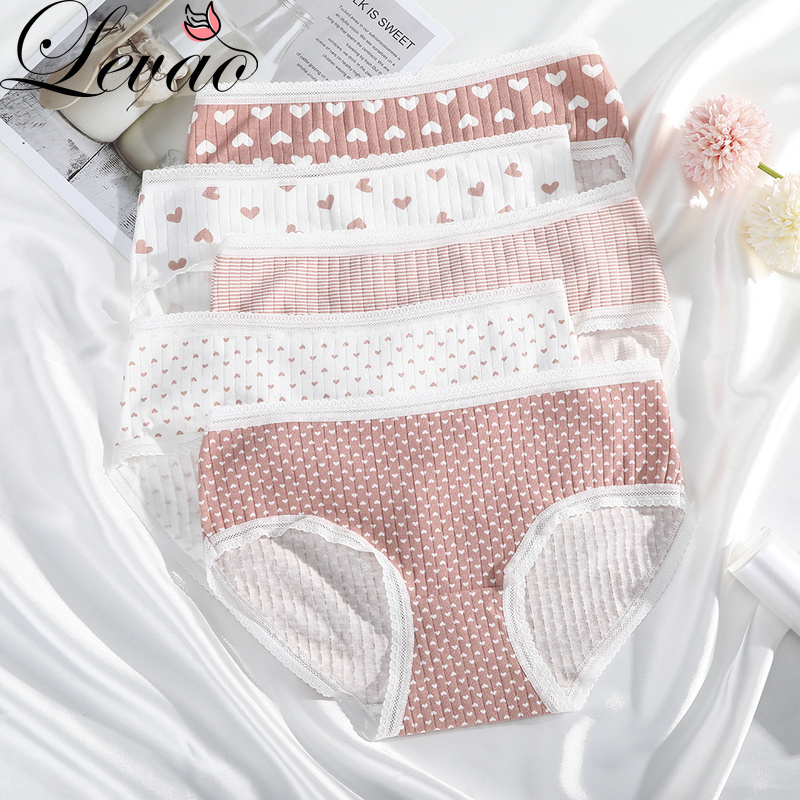 Quần lót cotton thoáng khí in họa tiết dễ thương cho nữ LEVAO