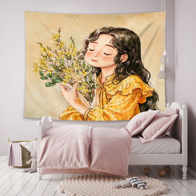 Tranh Vải Treo Tường Cô Gái Độc Thân - Cô Gái Trong Rừng Xinh Đẹp