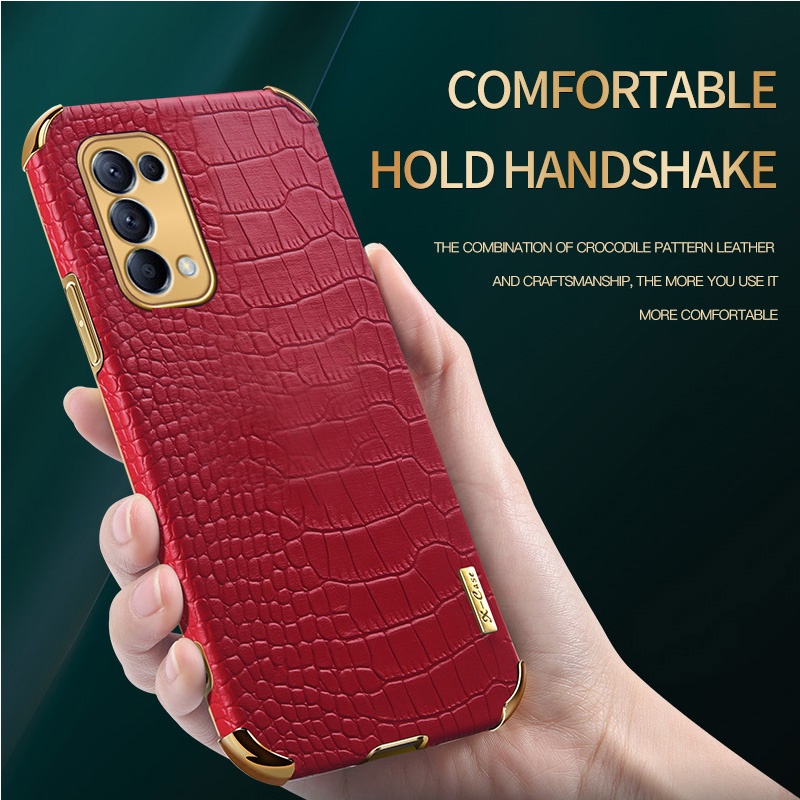 Ốp Điện Thoại Da Cá Sấu Cứng Cho OPPO A15 A15S A16 A55 A16K A94 A92 A96 A76 A54 A75 5G A33 A53 2020 A32 A53s A72 A52 A35