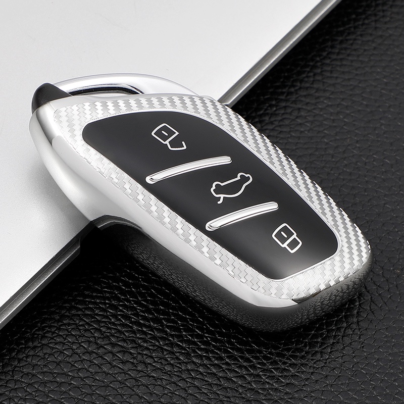 Tpu Ốp Bảo Vệ Chìa Khóa Thông Minh Bằng Sợi Carbon Cao Cấp Cho MG ZS EV MG6 EZS HS EHS 2019 2020 Roewe RX5 I5 I6 RX3 RX8 ERX5