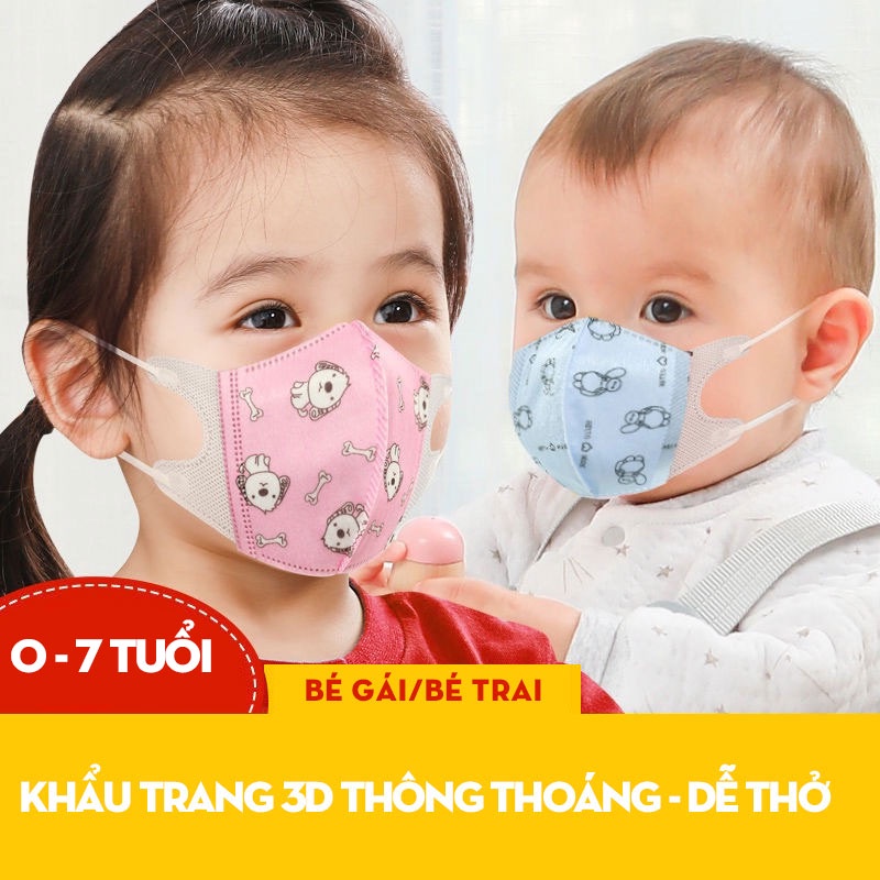 [COMBO 10C] Khẩu Trang Trẻ Em 3 Lớp Hộp 10 Cái Hàng Công Ty Cao Cấp - 098