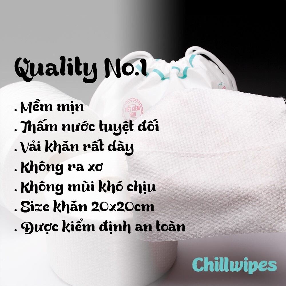 Khăn Mặt Khô Chillwipes Facial & Hand Disposable Cleansing Towel 80 Miếng - Cuộn