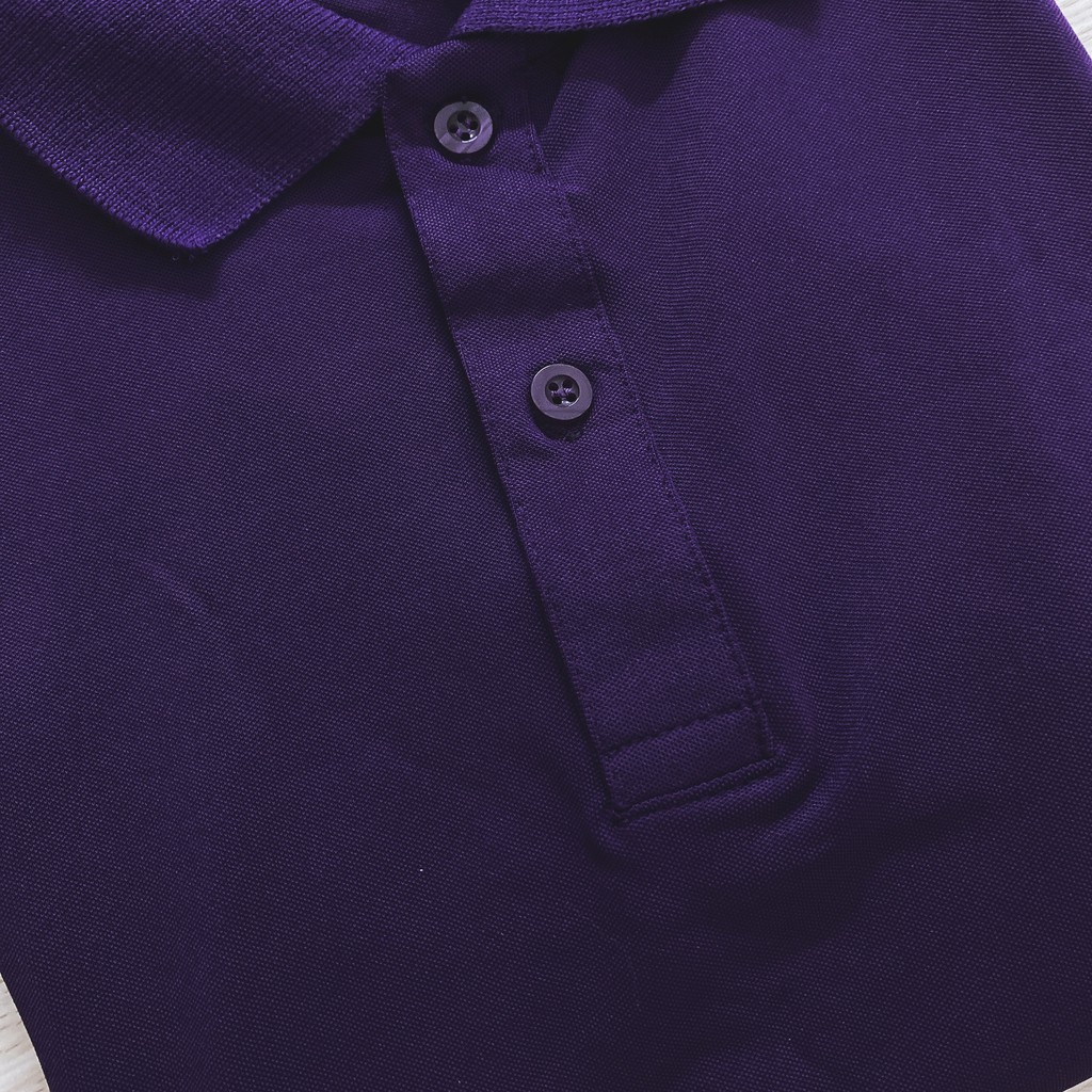 Áo phông Trơn Nam Nữ - Áo thun POLO màu TÍM HUẾ ngắn tay có cổ, Vải LACOSTE Cá sấu 4 chiều CAO CẤP, IN ẤN theo yêu cầu | BigBuy360 - bigbuy360.vn