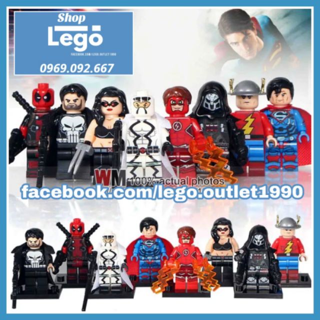 Xếp hình The Flash Deadpool Punisher Laura X23 Fantomex Reaper Jay Garrick Super-man Lego Minifigures POGO PG8063