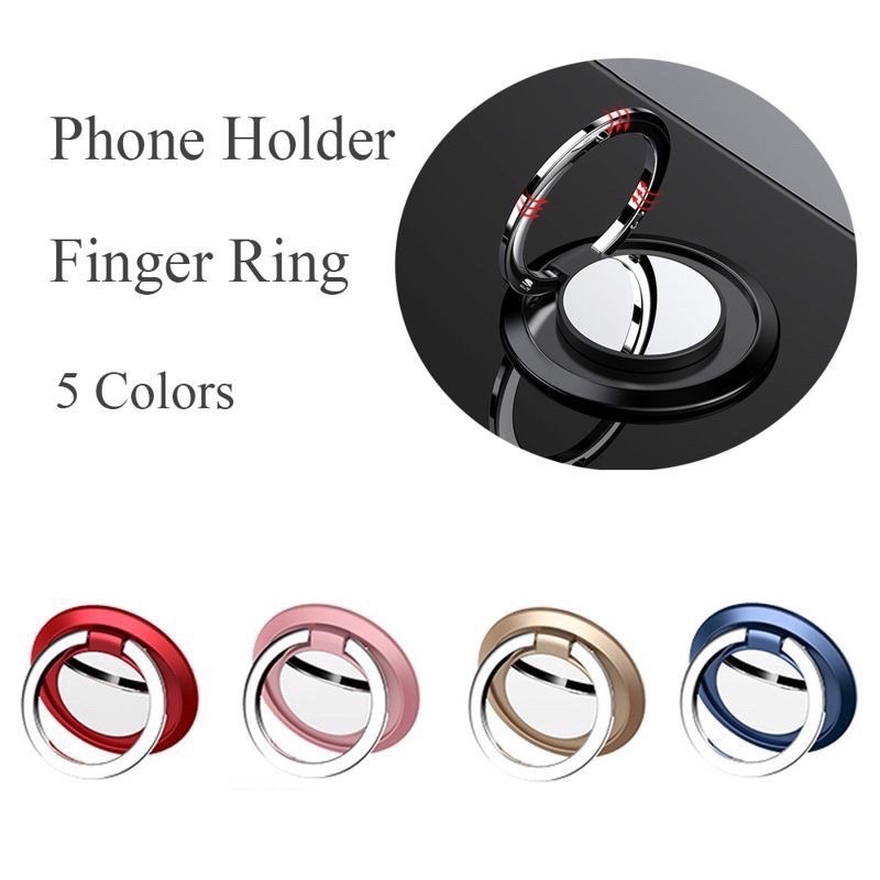 Giá Đỡ Điện Thoại Dạng Nhẫn Bằng Kim Loại Siêu Mỏng Nhẹ Xoay 360 Độ Thông Dụng Cho Xe Hơi