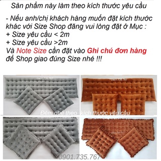 Bộ đệm ghế Vải Nhung mềm mịn theo kích thước yêu cầu