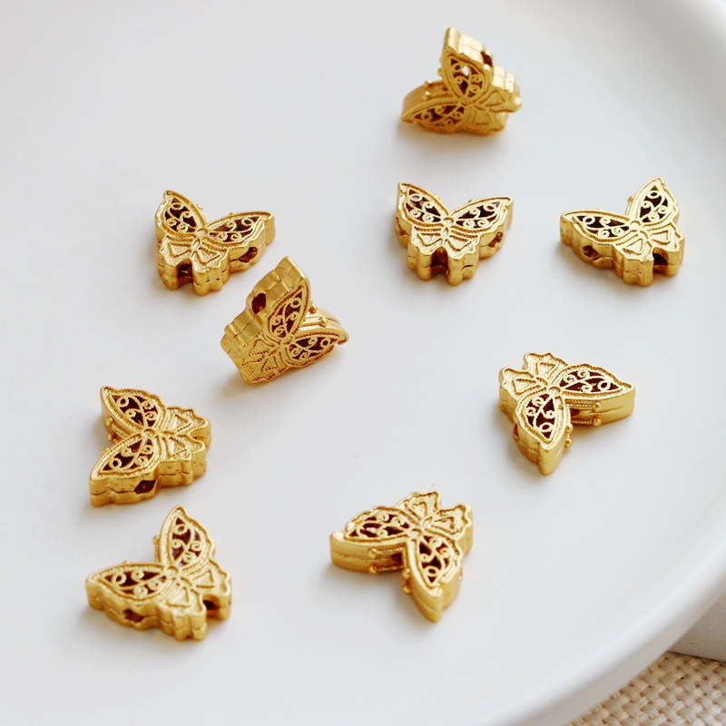 Chuỗi hạt vàng 18k 11*13mm hình bướm