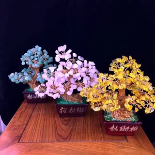 Cây tài lộc đá thach anh phong thuỷ thach anh đủ màu