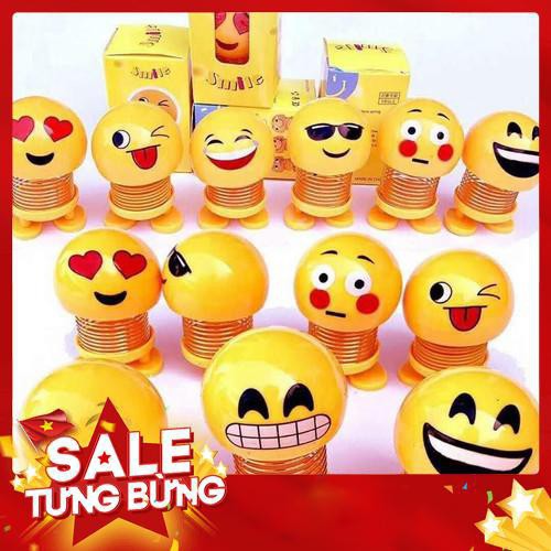 [KÈM QUÀ TẶNG] COMBO 6 Thú Nhún Emojji Con Lắc Lò Xo - Siêu Chất - Siêu Vui Emoji