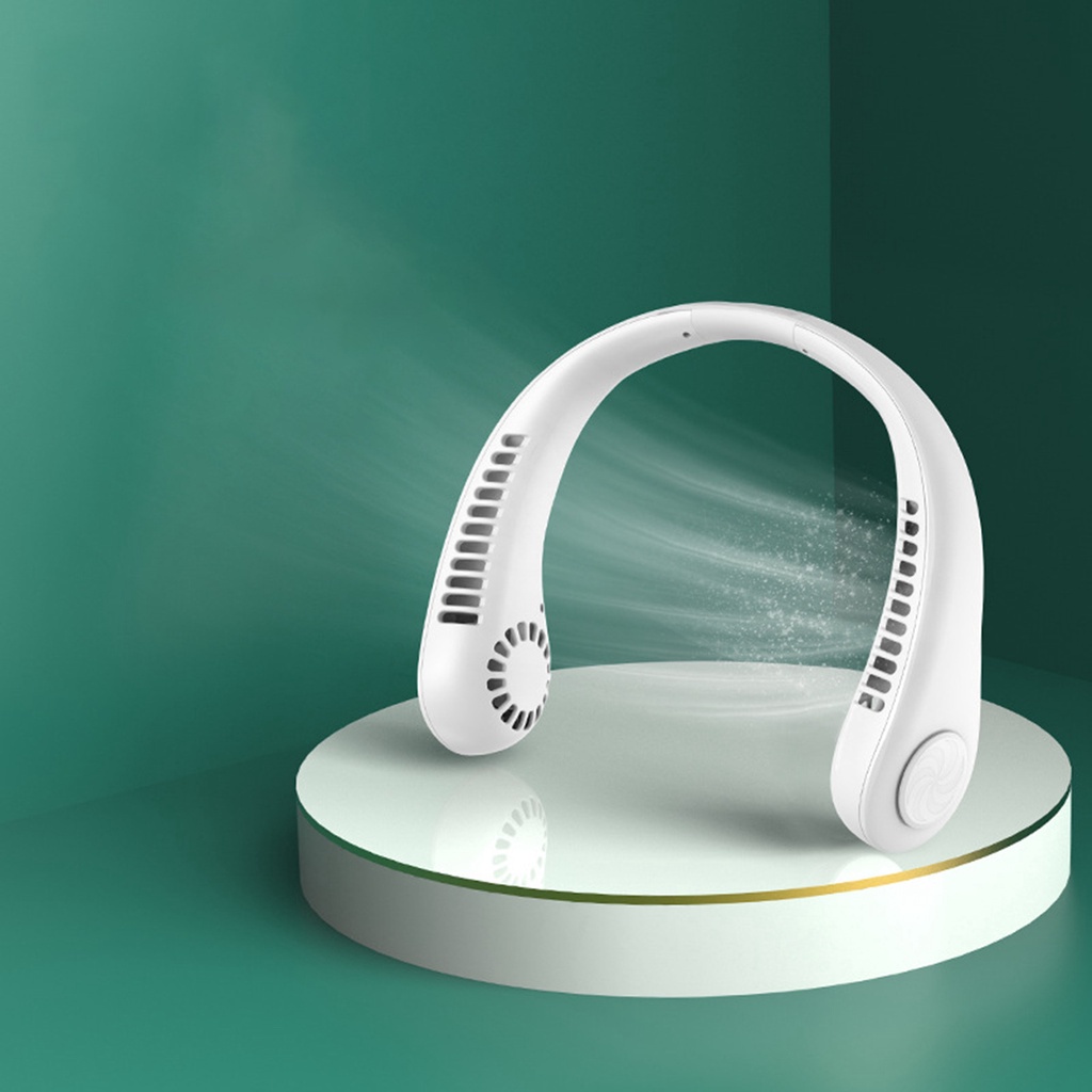 Quạt Đeo Cổ Mini, Quạt USB Tích Điện Không Cánh Tiện Lợi, Thời Trang, Dáng Thể Thao Hàng Nội Địa