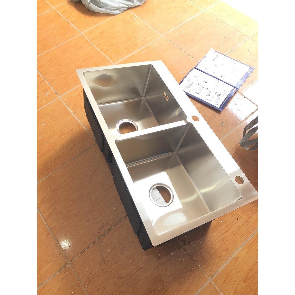 Combo Chậu Rửa Chén Bát INOX SUS 304 N6 7843 ĐÚC NA.GRAND và bộ xả chậu thoát nước XẢ TO 2 LỚP