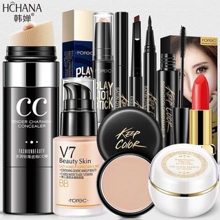 Combo Bộ trang điểm đầy đủ 9 món có kem dưỡng trắng da bioaqua