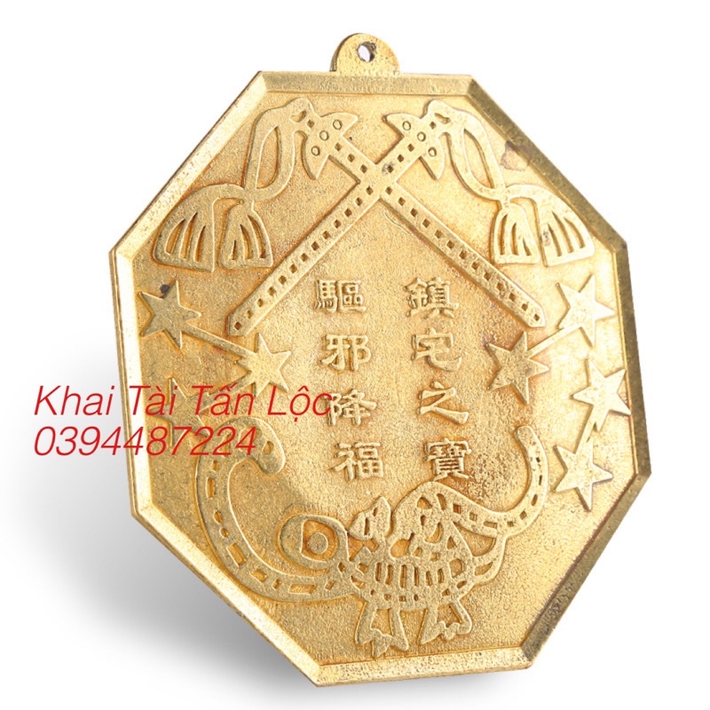 Gương tiên thiên bát quái thái cực bằng đồng 14cm trấn Trạch , hoá sát , bình an