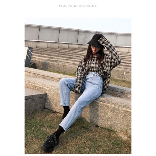 [Big Size] Quần Baggy Nam/Nữ - Form To Dài - Lưng Cao Siêu Đẹp - Trơn Xanh Jeans Nhạt
