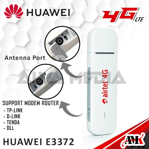 Điện Thoại Huawei Airtel 4g Modem E3372 Unlock Với 2 Cổng Anten Cho Huawei 4g Lte Modem