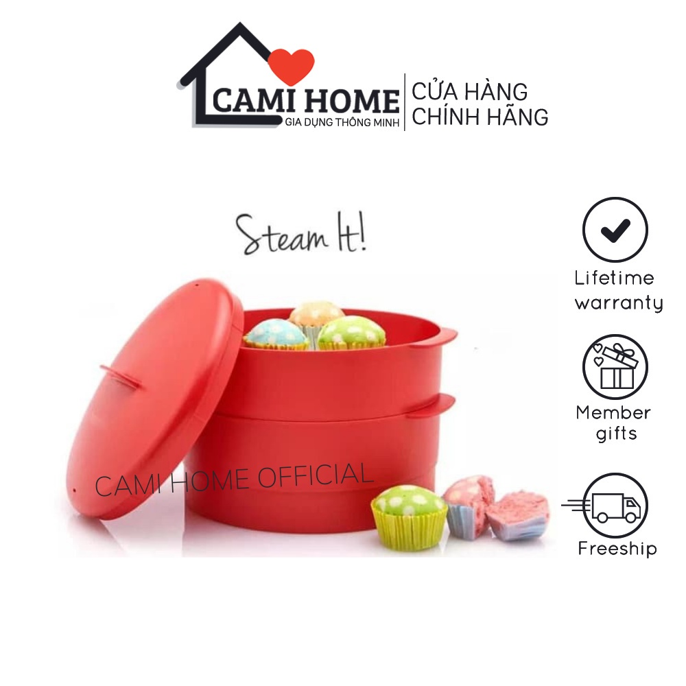 Xửng hấp 2 tầng đa năng Steam It 2 Tupperware bằng nhựa nguyên sinh an toàn hấp nhanh chín mọi bề mặt