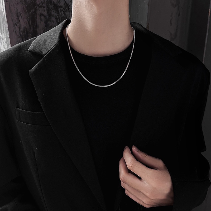 Dây chuyền xương rắn thép titan phong cách hiphop thời trang đơn giản