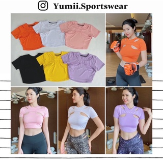 [ Yumii ] Áo Croptop Thể Thao Tập Gym Yoga Nữ - Áo Croptop Thể Thao Greentea Dáng Ôm Body, Chất Thun Cotton Mềm, Co Dãn