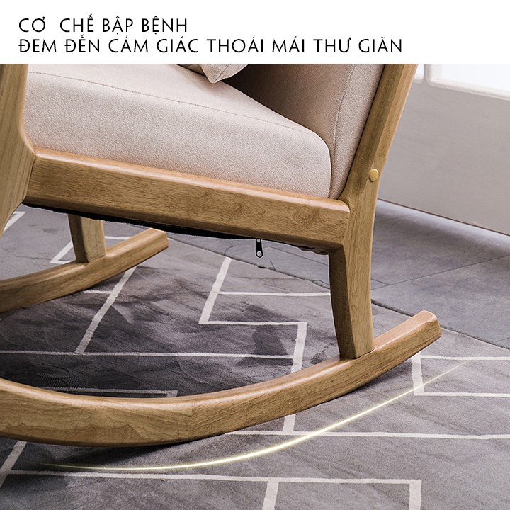 Ghế Sofa Thư Giãn, Ghế Tựa Lưng phong cách Bắc Âu T286 ghế có bập bênh thư giãn kèm ghế kê chân