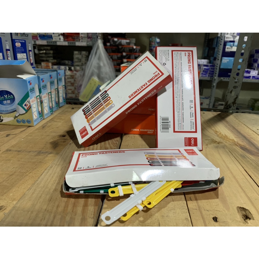 Nẹp tài liệu Acco nhựa 80mm DELI chính hãng hộp 50 nẹp 5 màu