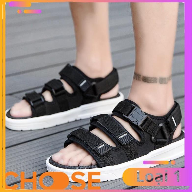 Giày Xăng Đan Nam Vải Choose Đế Nhựa Phối Dán 3 Viền Gồm 3 Màu Cho Phái Mạnh Năng Động Thể Thao G41K1
