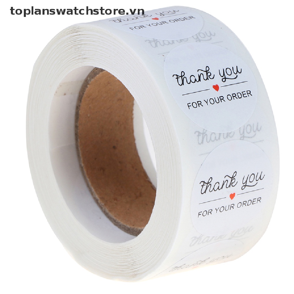 Cuộn 500 Sticker &quot;THANK YOU FOR YOUR ORDER&quot; Dán Sổ Tay