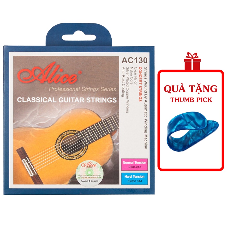 Dây đàn guitar Classic Alice AC130 - Dây đàn guitar nilon chính hãng ( Tặng 1 pick gảy )