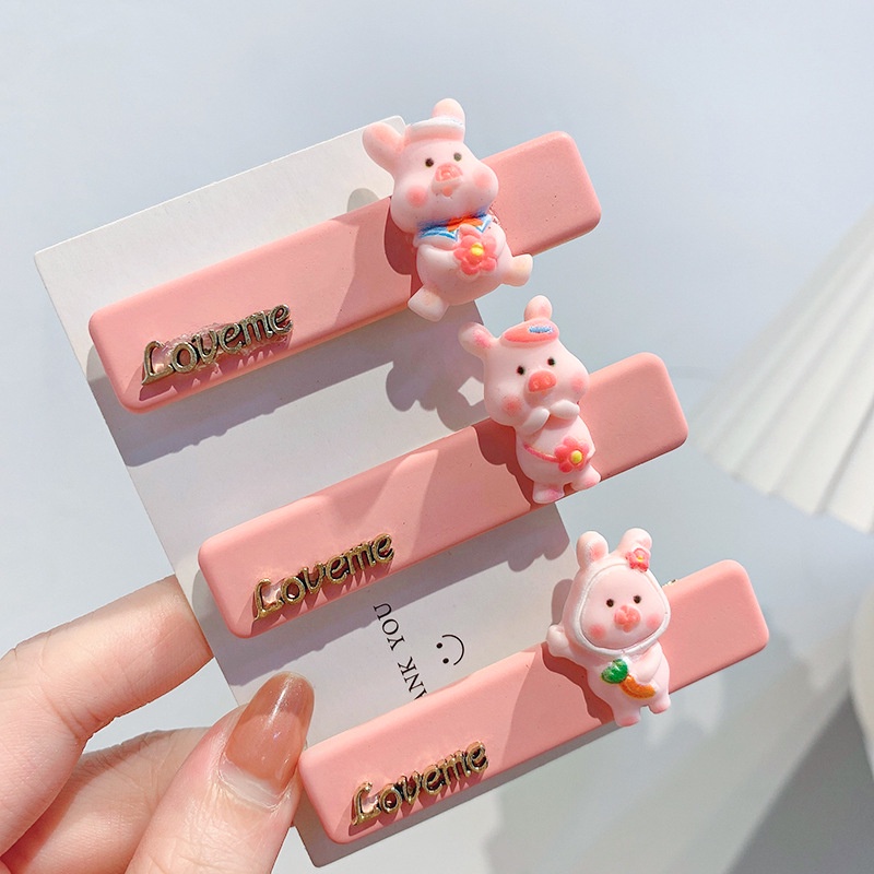 Kẹp Tóc Mái Hình Chú Heo Hồng Dễ Thương Cho Nữ