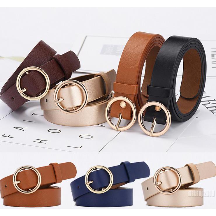 Thắt lưng nữ da khóa vuông thời trang Vintage