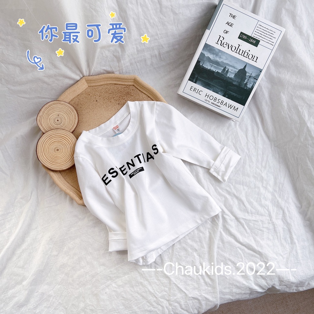 Áo dài tay cho bé trai bé gái ESSEN diện thu đông chất cotton co giãn thoải mái Sz 7 -18kg
