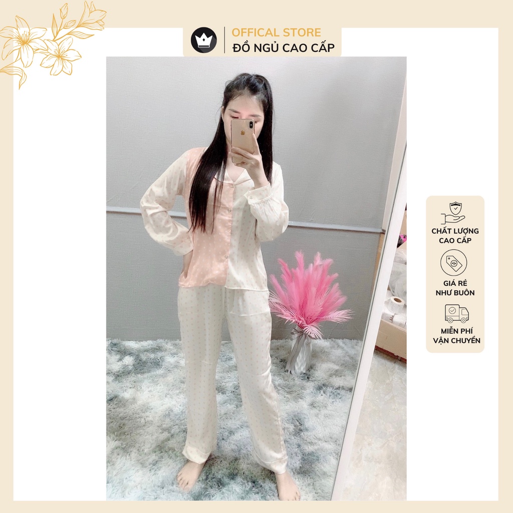 Đồ bộ Pijama - Bộ lụa mango dài tay Cao Cấp,thiết kế nhẹ nhàng trang nhã | BigBuy360 - bigbuy360.vn